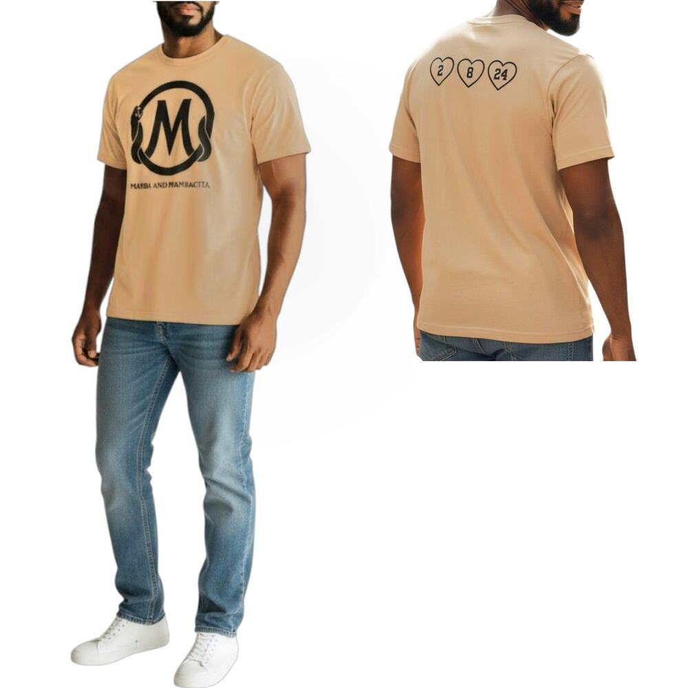 MAMBA AND MAMBACITA Sports Foundation Kobe Desert Sand Logo t-shirt tee Sz M NEW